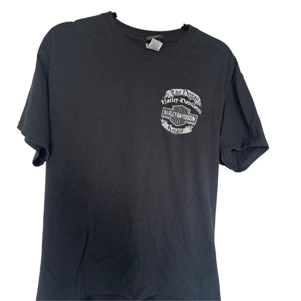 Harley-Davidson‎ Mens Large Black Las Vegas Short Sleeve Graphic T-Shirt Cotton